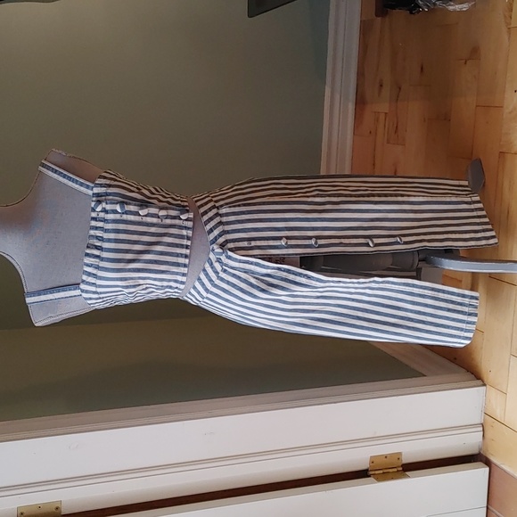 Striped Blue and White Two-Piece Set - Picture 3 of 10